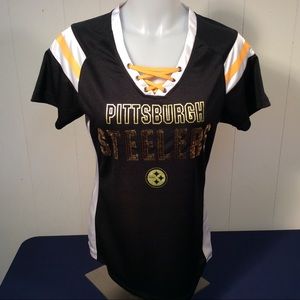 NFL Pittsburgh Steelers Women's Black and Yellow Jersey